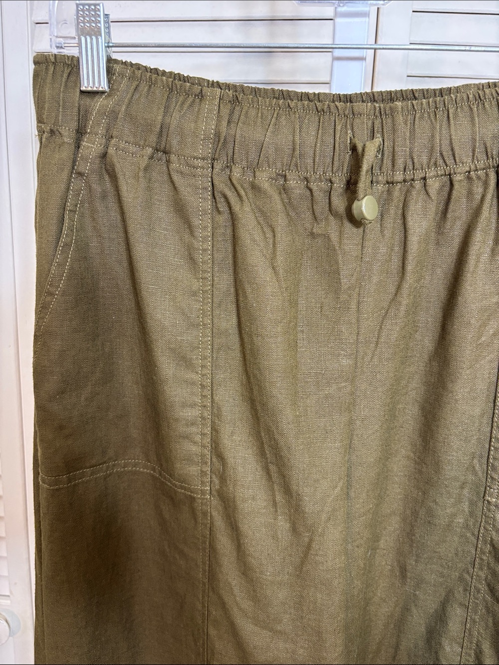 Reformation Olive Green Declan Wide Leg Pants with Convertible Length Medium - Picture 10 of 16